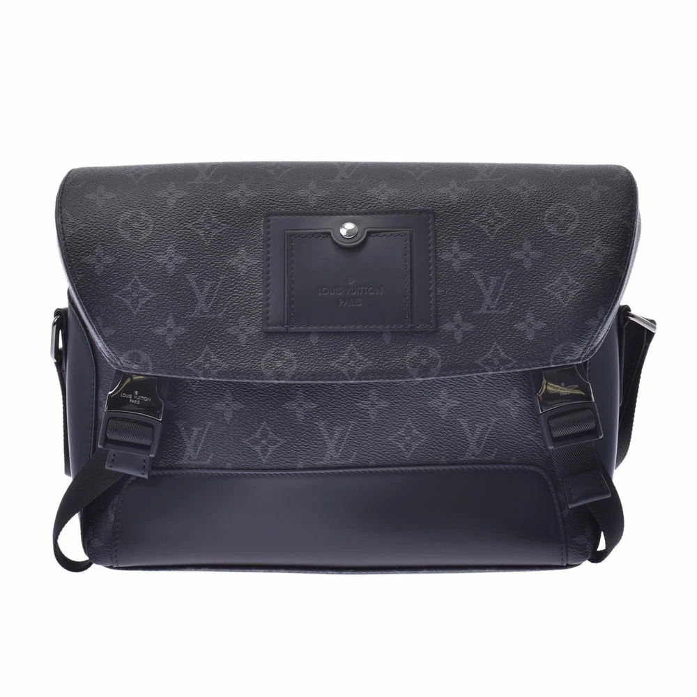 LOUIS VUITTON Monogram Eclipse Black Messenger Voyage Black Gray Shoulder Bag - Picture 1 of 11